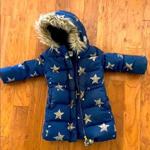 GAP girls Down Coat Navy and Gold size 4